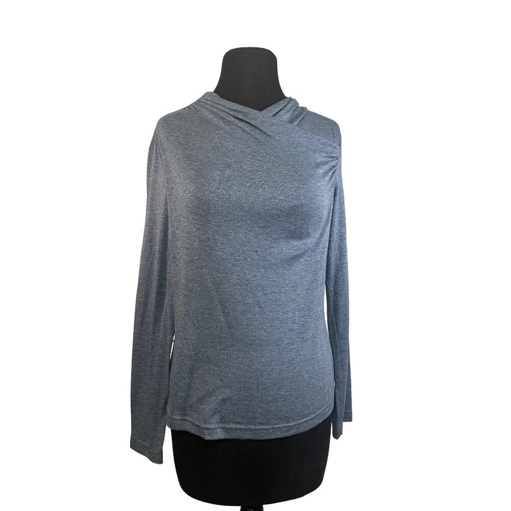 Staples Women’s Long Sleeve Gray Top Medium Soft Knit Minimalist Casual Pre-Owne